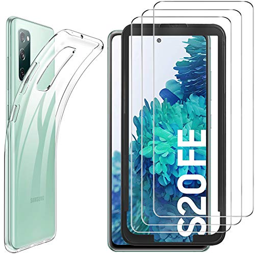 Luibor Funda Samsung S20 FE Protector Pantalla para Samsung S20 FE (3 Piezas),Absorción de Golpes Anti-Rasguños Suave Esmerilado Negro Mate Funda Protectora para Samsung S20 FE