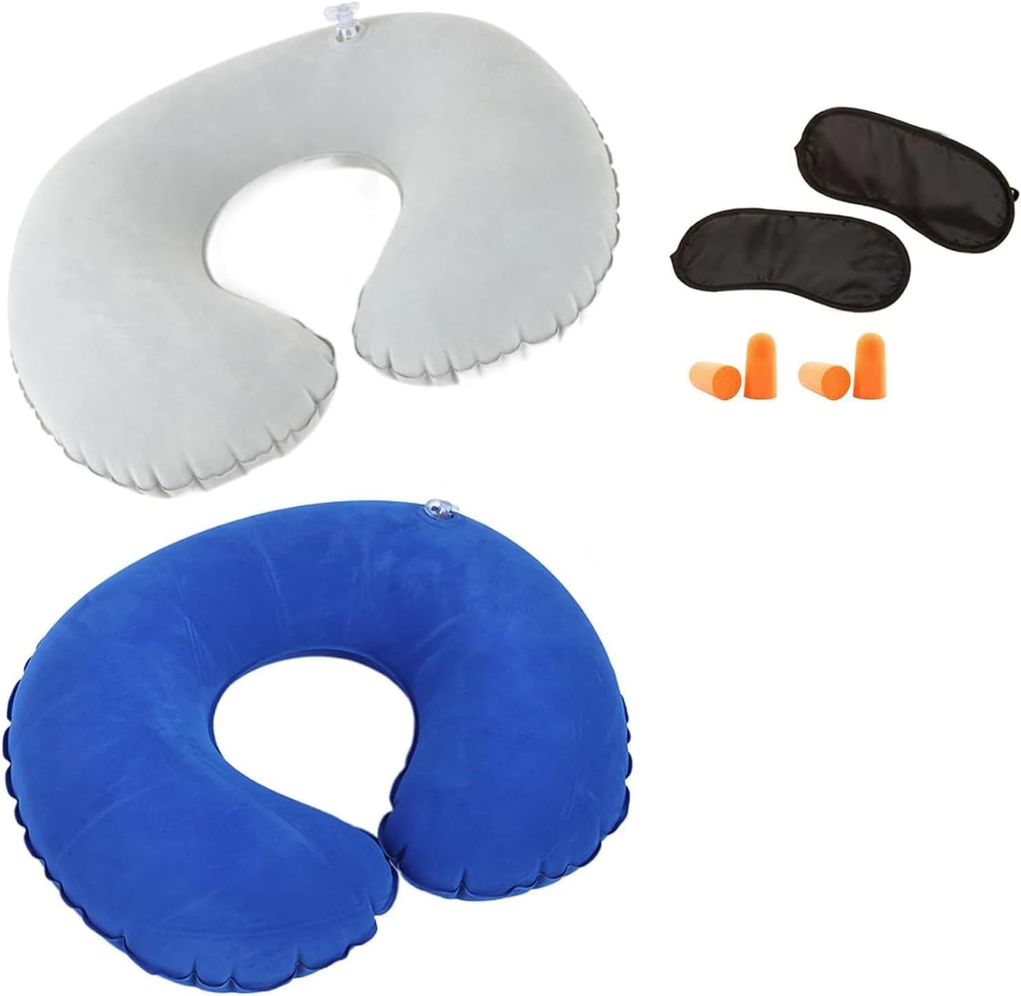 2 Pack Inflatable Neck Pillow for Travel – Portable and Comfortable Travel Pillow for Airplane, Neck Support Pillow for Adults and Kids, Travel Pillow Easy to Inflate for