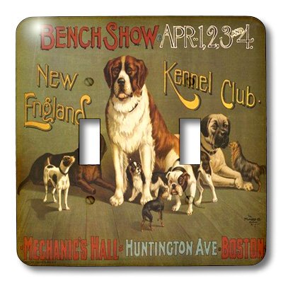 Poster Boston Vintage Chien Interrupteur Double Bascule 3dRose lsp_163158_2