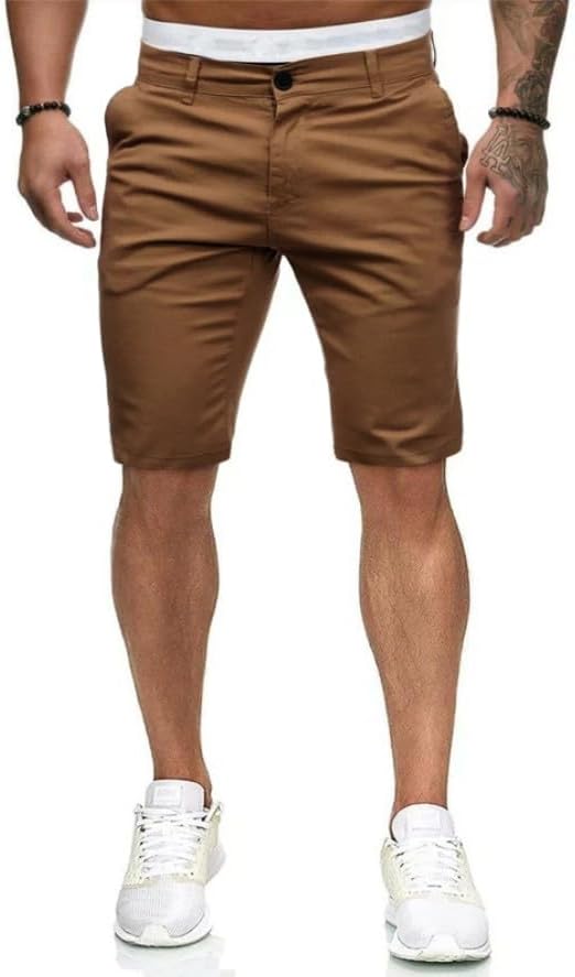 HUNGSON Men's Casual Shorts Lightweight Golf Shorts with 4 Pockets Stretch Quick Dry Comfy Work Shorts