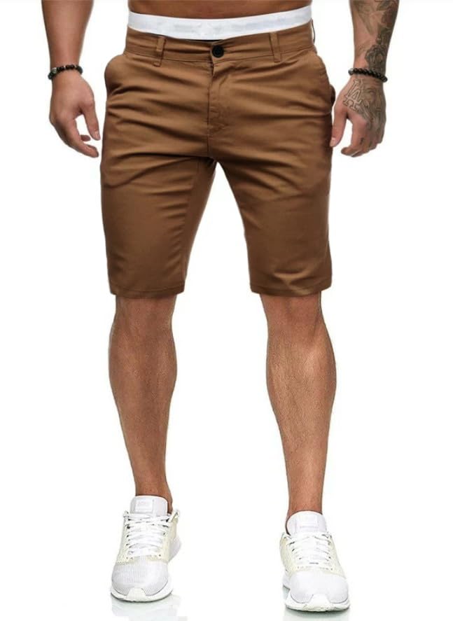 Image of HUNGSON Mens Slim Fit Shorts Stretch Chino Short Pants