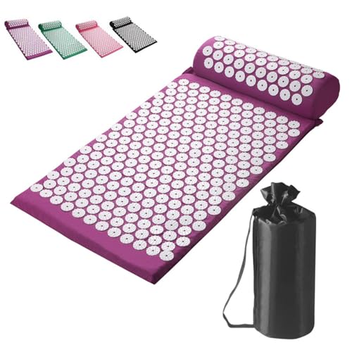 指圧マット 枕セット 指圧セット マッサー ジヨガマット 鍼灸マッサージクッション 自宅 室内 血液循環 トレーニング ジム 筋肉 運動 厚手 ストレス解消 フィットネス 収納ケース付
