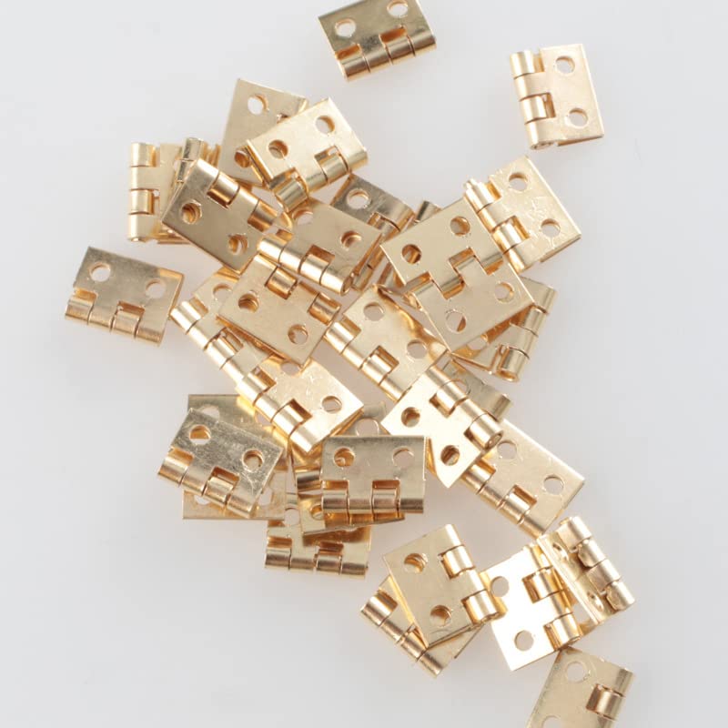 Mini charnières pour boîte de rangement en métal doré, quincaillerie stable de 8x10mm
