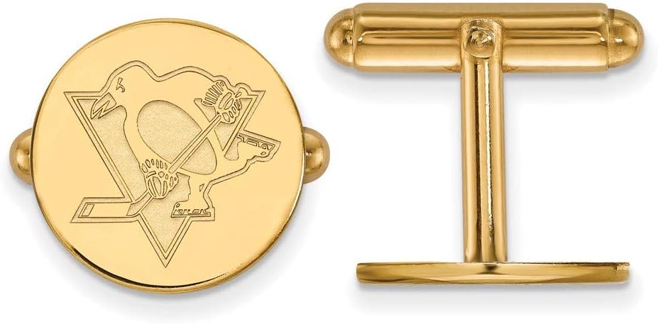 LogoArt 14k Yellow Gold NHL Pittsburgh Penguins Cuff Links