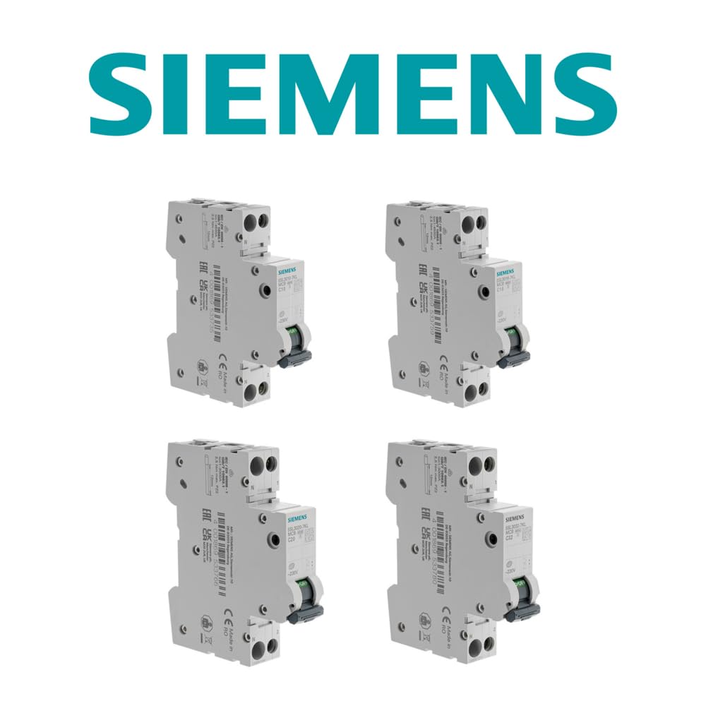 SIEMENS - Lot De 8 Disjoncteurs Modulaires Ph+N –2×10A, 3×16A, 2×20A, 1x32A