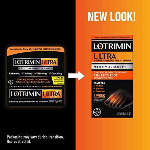 Lotrimin-Ultra-1-Week-Athletes-Foot-Treatment-Prescription-Strength-Butenafine-Hydrochloride-1-Cures-Most-Athletes-Foot-Between-Toes-Cream-53-Ounce-15-Grams-Packaging-May-Vary