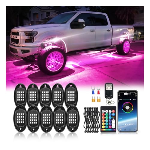 RGB LED Rock Lights Kit with App & RF Remote