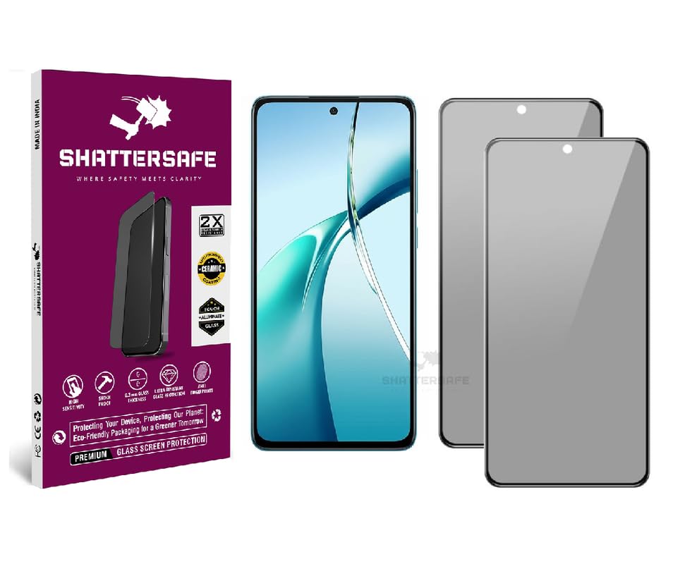 Image of Anti-Spy Privacy Tempered Glass Compatible For Oneplus Nord Ce 4 Lite 5G / Nord 4 [Pack of 2]. Anti-Scratch, Edge-to-Edge Protection With Easy Installation Kit & Case Friendly Fit.