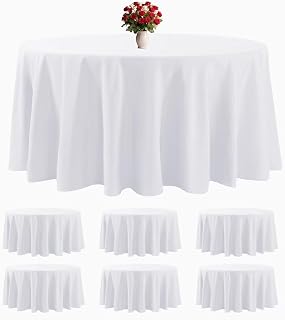Bailarina 6 Pack White Round Tablecloths 120 Inches Table Cloth