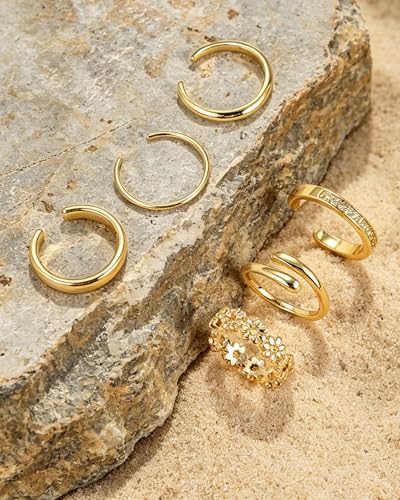 Tobilleras para mujer ajustables y apilables de playa color oro 7