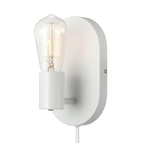 Globe Electric 65000134 1-Light Plug-in or Hardwire Wall Sconce, Matte