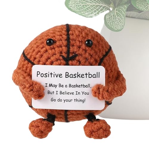 Générique - Générique Basketball Positif – Texture pelucheuse et résiliente, Basket-Ball au Crochet, Supports émotionnels au Crochet avec Carte | tricotée pour symboliser l'espoir et Les bénédictions