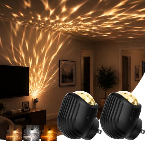 Image of L LOHAS LED Night Lights Plug into Wall, 2 Pack 3CCT Projector Night Light | Dusk to Dawn Sensor, 180 Rotatable Plug, Dimmable Night-Lights for Bathroom Hallway Room Decor