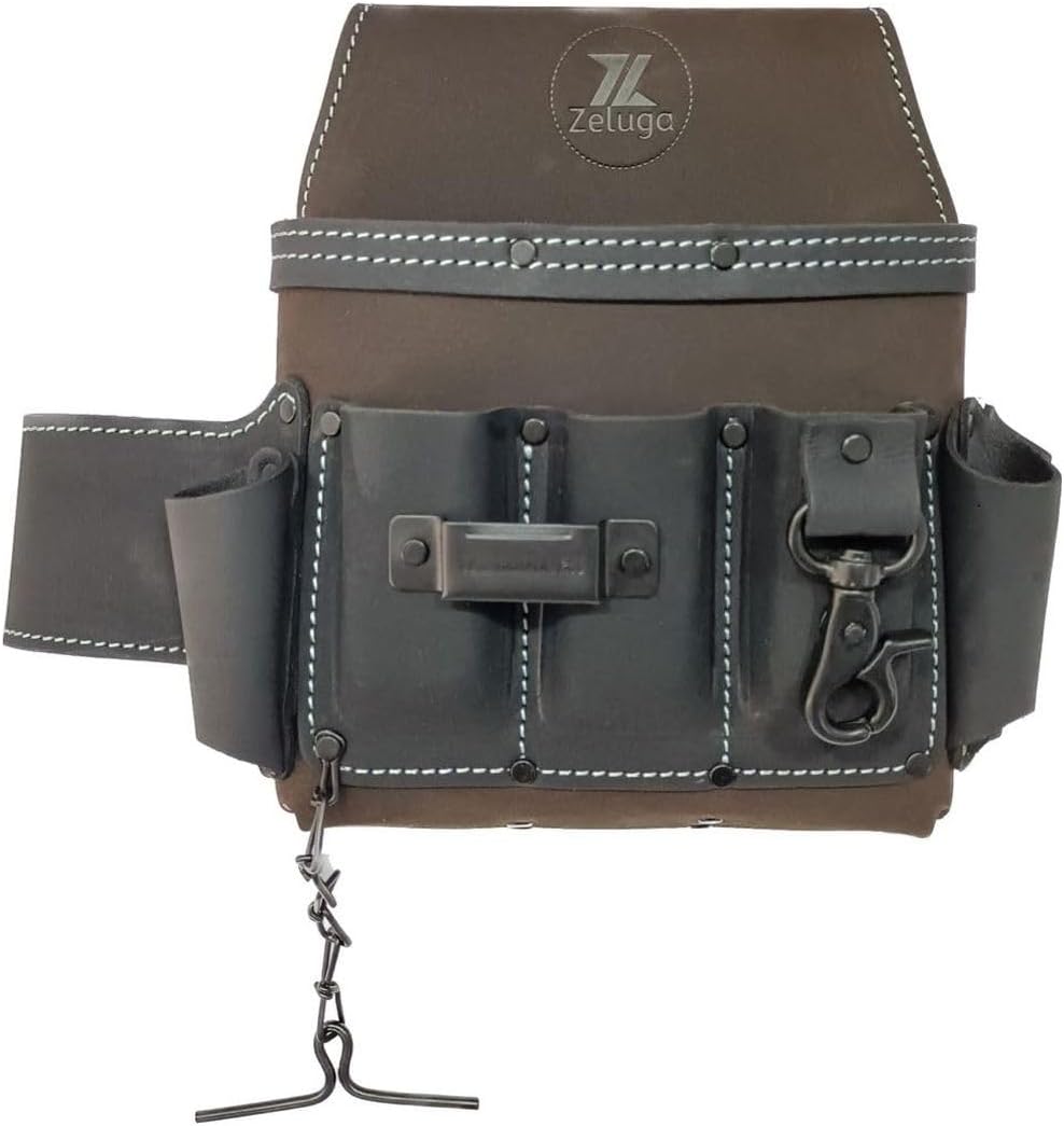 Zeluga 6 Pocket Leather Electrician Tool Pouch
