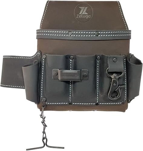 Vista 13 de Zeluga - Bolsa de herramientas de cuero para electricista (6 bolsillos)