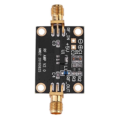 Top view of the Walfront LNA Amplifier Module showing RF_IN, RF_OUT, and +5V power connections