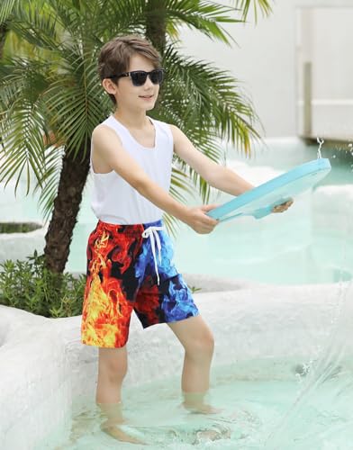 ALISISTER Boys Swim Trunks with Compression Liner with Pockets Bathing Suit 2-20 Years Old4