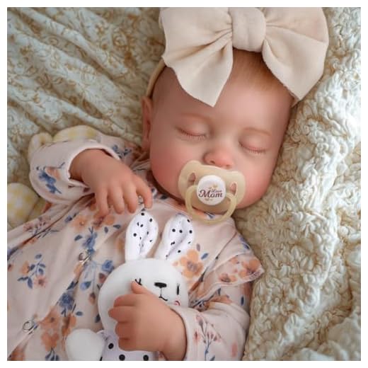 JIZHI Reborn Dolls 17 Inch Soft Body Lifelike-Newborn Baby Dolls Sleeping Girl Dolls with Clothes and Toy Accessories Gift for Kids Age 3+, Yellow Floral