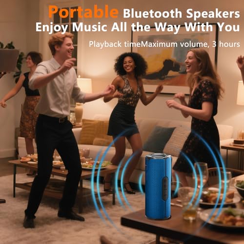 Image of BYANDBY Bluetooth Speaker with IPX5 Waterproof 2 Portable, Long Playtime, Wireless Stereo Pairing, 12W Stereo Sound, BT 5.3, Bassup, Electronics for Home, Shower, Outdoors, Travel(Blue)