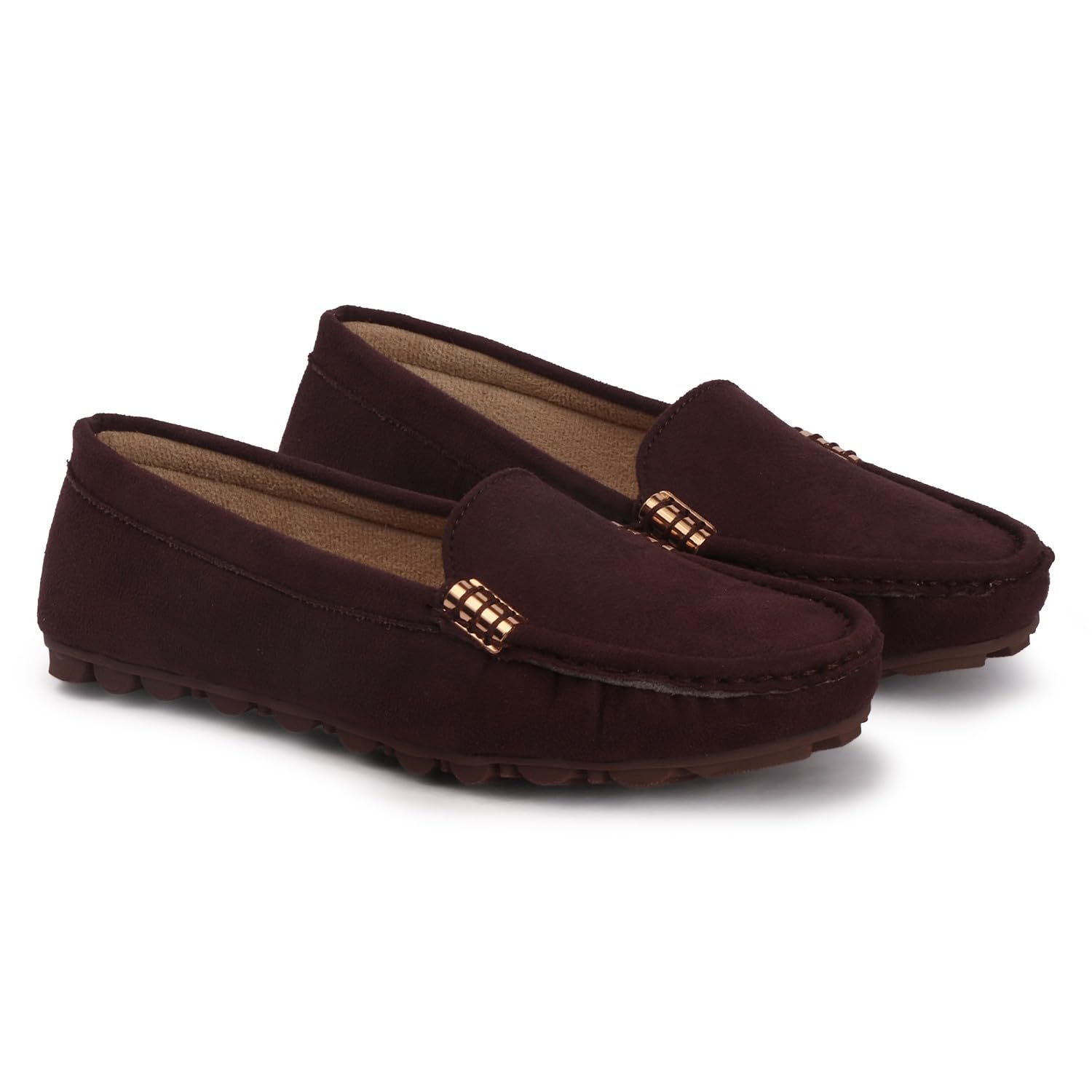 Women's Synthetic Solid TPR Sole Slip-On Front Closed Flat Casual Loafers Shoes for Girls and Women-image-19
