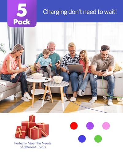 Image of XIAWAO USB to USB C Cable, (3ft 5-Pack) for iPhone 17 /17 Pro /17 Pro Max /17 Air /16 /16e /16 Pro /16 Pro Max /15 /15 Pro /15 Pro Max Charger Cord Fast Charging, for Galaxy S25 S24 A56 A55 A36 A26 A16, Moto