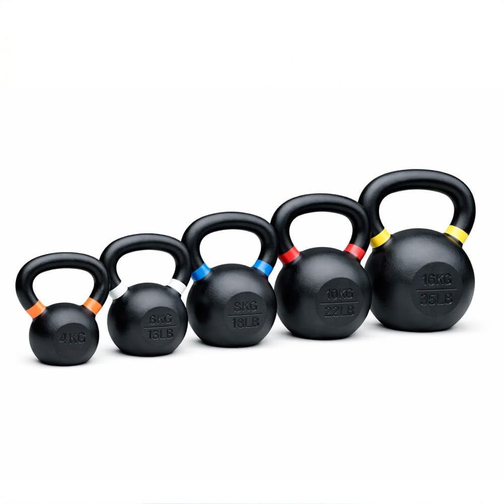 Set Kettlebells Hierro Fundido 4-16 kg | Pesas Rusas Cast Iron | Entrenamiento Funcional y Fuerza