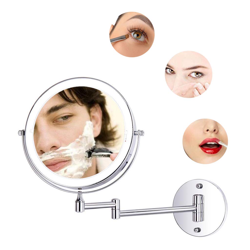 Loywe Beleuchtet Kosmetikspiegel 7-Fach mit Beleuchtung LED Wandmontage Touchscreen für Badezimmer, Kosmetikstudio, Spa und Hotel EU Plug, LW70-7