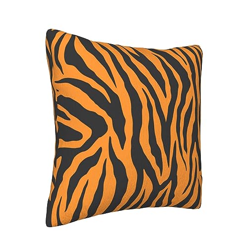 Housses de coussin velours côtelé léopard orange 45x45 cm pour déco