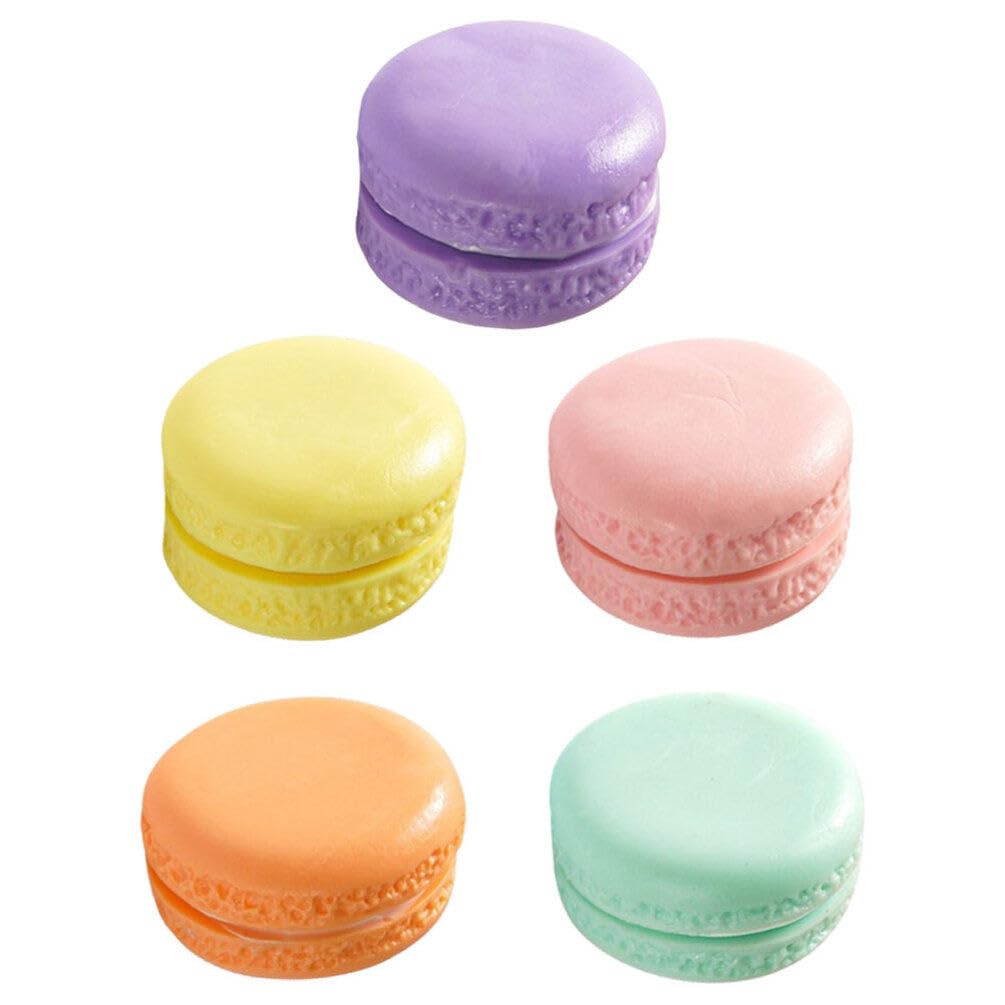 Cabilock Artificial Simulation Macaron Cake, 5pcs Realistic French Dessert Fake Food Prop Pretend Toy for Home Kitchen Shop Display Decoration