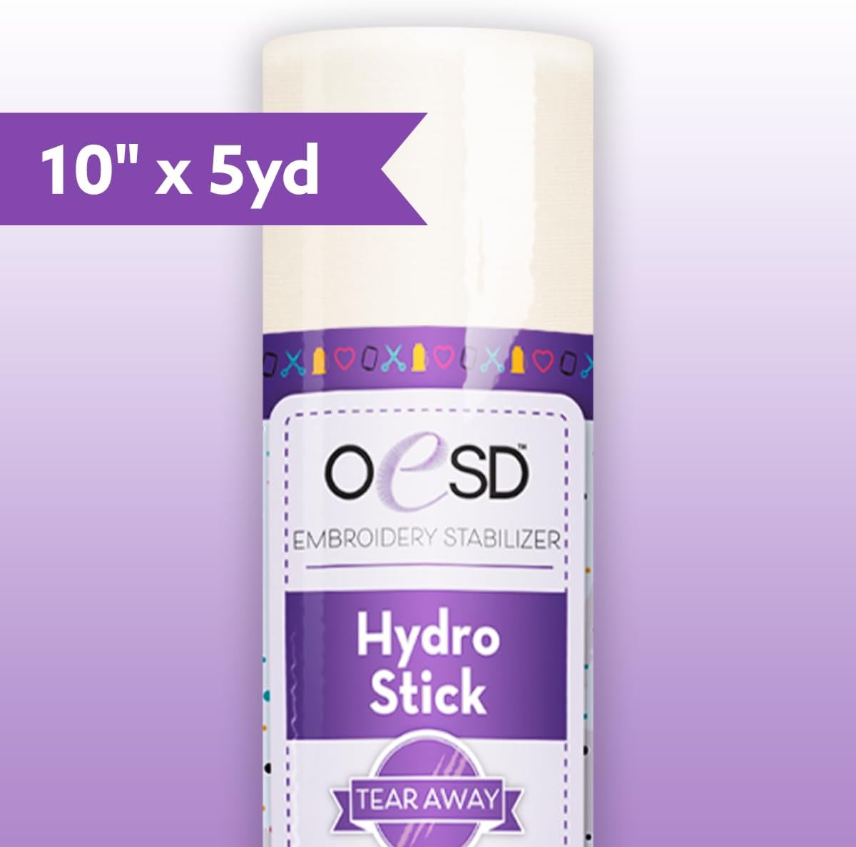 OESD HydroStick Tear Away Embroidery Stabilizer 10" x 5 Yd Roll
