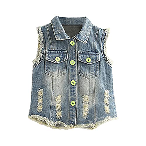Amazon.com: Mud Kingdom Toddler Girls Denim Vest Button-Down