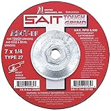 United Abrasives- SAIT 20185 Type 27 7-Inch x 1/4-Inch x 5/8-11 Grade A24T Edge Depressed Center Grinding Wheels, 10-Pack
