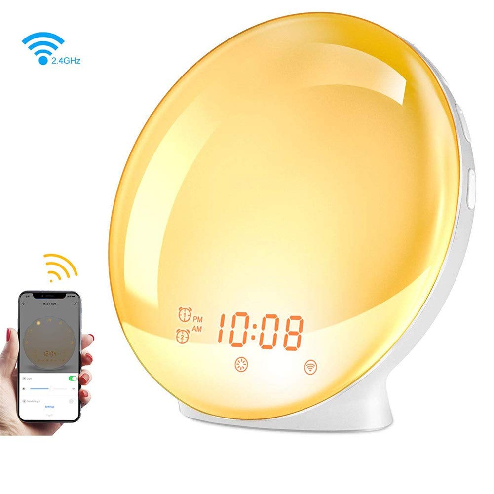 COULAX Lichtwecker Wake Up Licht Wecker Sonnenaufgang Sonnenuntergang