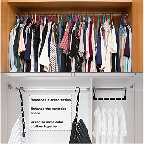 Closet Organizer,12 Pack Stronger Closet Organizers And Storage Clothes Hanger With 5 Holes Closet Storage For Heavy Clothes,College Dorm Room Essentials Magic Closet Organization Space Saving Hangers #TOP1