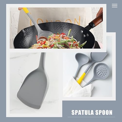 Miniatura 7 de CALLARON 1 juego de espátulas de silicona una pieza diseño sin costuras espátulas de goma cuchara utensilios de cocina antiadherentes para cocinar