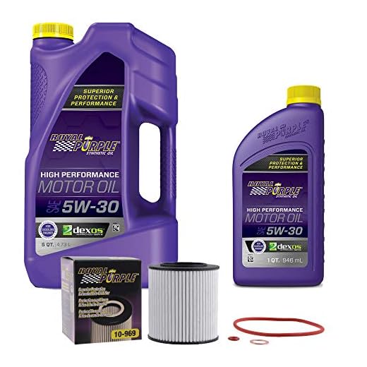 Royal Purple SAE 5W-30 Synthetic Motor Oil – 6 quarts and a 10-969 Extended Life Premium Oil Filter (9695W306QT)