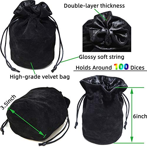 50pcs Assorted D10 Opaque Black with Black Dice Bag 10 Sides Dice for Tabletop RPG World of Darkness Vampire (0-9) by IvyFieldDice - Image 6
