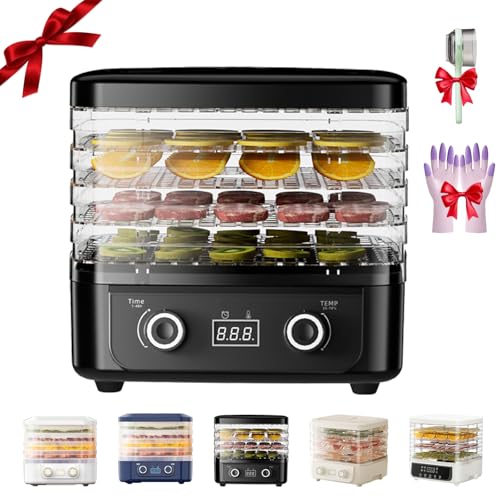 Freeze Dryer Machine For Home,5 Floors Freeze Dryer Machine,Small Freezes Dryers For Home,Freezes Dried Candy Machines, for Kitchens, Fruits, Nuts, Meats, Vegetables (Knob,Black)