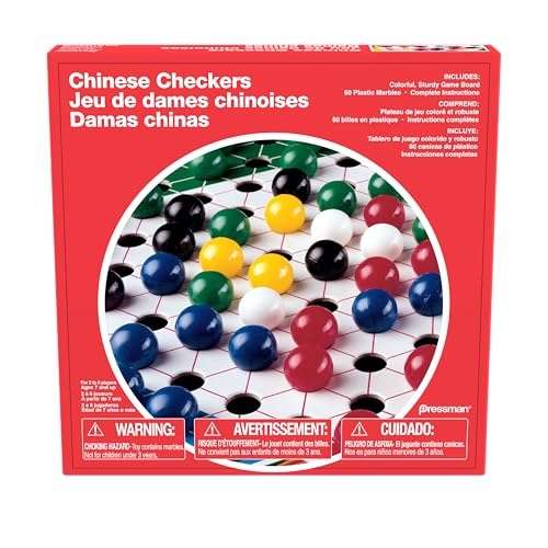 Pressman Chinese Checkers - Classic Strategy Board Game - 2-6 Players Ages 7+ - Family Game Night - Traditional Marble Hopping Game - Kids, Teens,...