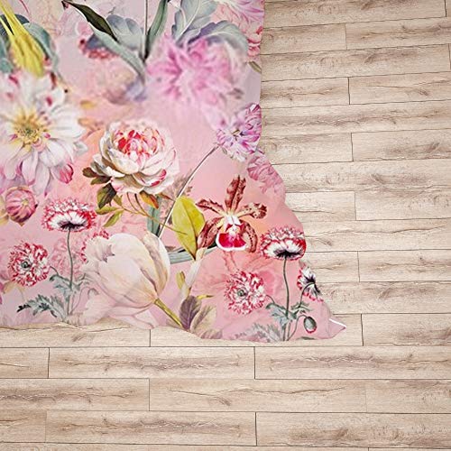 Parure de lit King polyester infroissable motif fleurs aquarelles