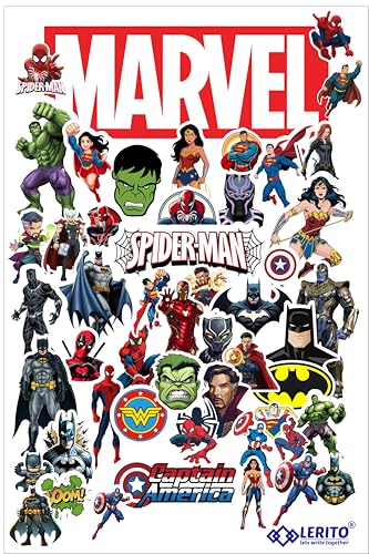 Image of 50PCS Superhero Stickers for Kids & Teens - Vinyl Decals | Waterproof Stickers for Laptops, Water Bottles, Bikes