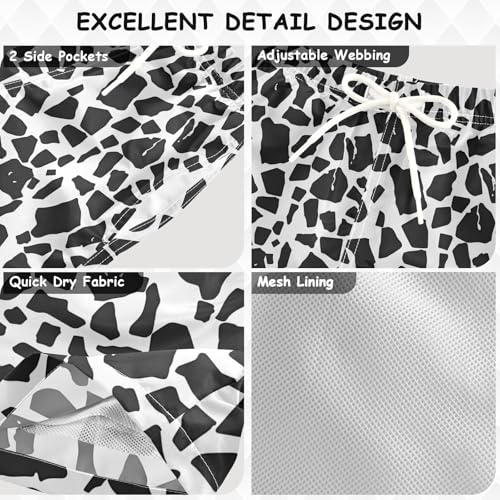 senya Graffiti Cow Black Boys Swim Trunks Toddler Shorts Swimwear Boardshorts3