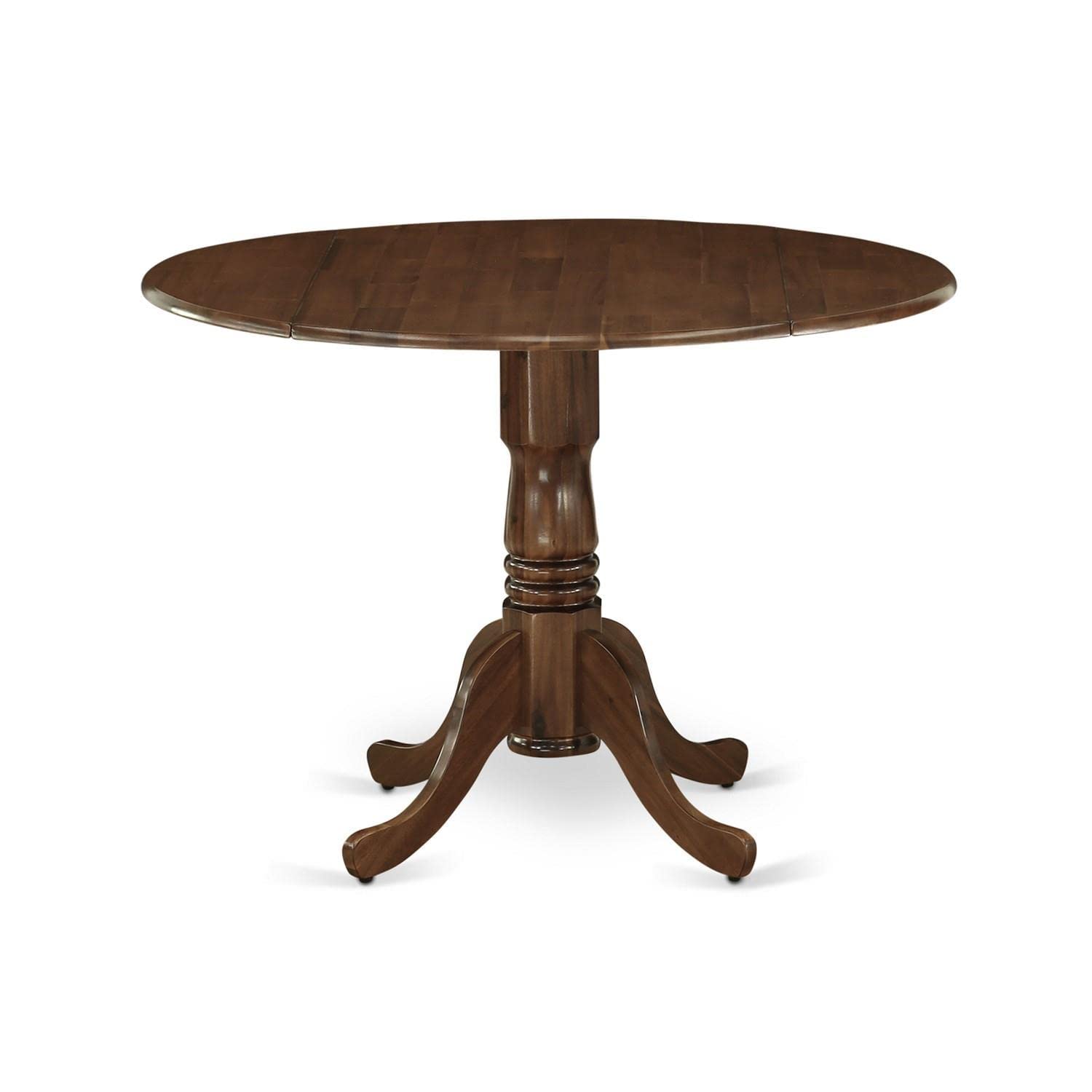 Photo 1 of ***BASE ONLY***NOT COMPLETE***
East West Furniture DLT-AWA-TP Dublin Dining Room Table - a Round Solid Wood Table Top with Dropleaf & Pedestal Base, 42x42 Inch, Walnut Dlt-awa-tp Table
