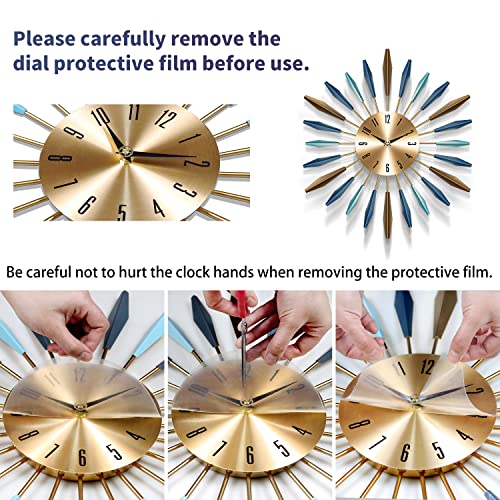 Neotend Large Wall Clock For Living Room Decor Mid Century Modern Silent Kitchen Big Wall Clock For Bedroom Decorative Metal Office Non Ticking Battery Operated Wall Watch 22 Inch #TOP5