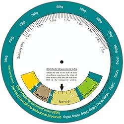 Imc Bascula jebyltd Calculadora de rueda de índice de masa corporal IMC mejorada de una sola cara para adultos, 15 cm de diámetro
