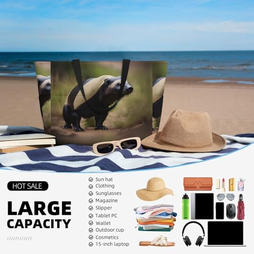 Sac fourre-tout de plage imprimé ours imperméable pour l'été - 2