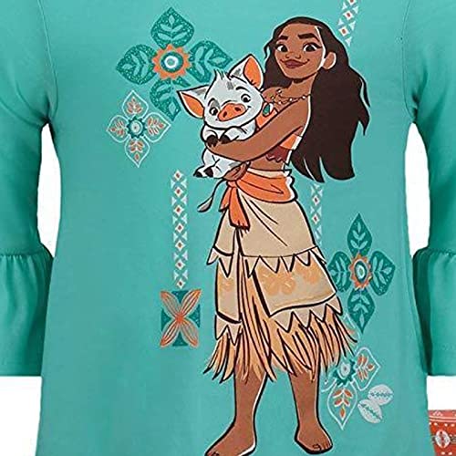 Disney Moana Little Girls Graphic T-Shirt And Leggings Outfit Set Paisley Blue 7-8 #TOP4