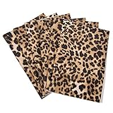 CHZIMADE A4 Size Leopard Printed Fabric Faux DIY Sheet Canvas Back Great for Hair Bows Making Craft (6pcs-B)