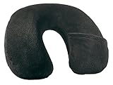 Travel Smart By Conair TS22N Inflatable Fleece Neck Rest/Neck Pillow, Black