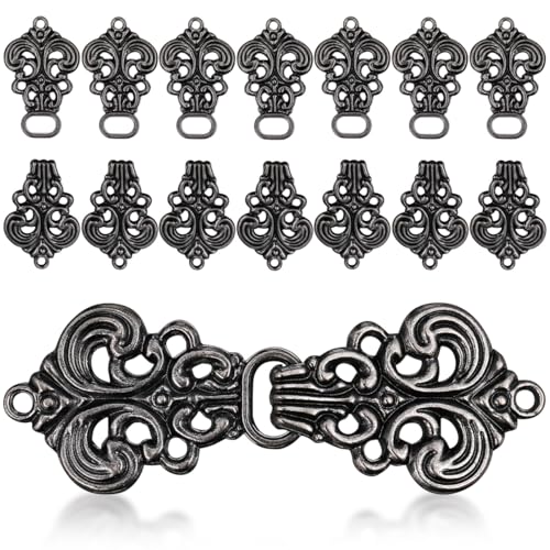 Image of 10 Pieces Vintage Sweater Swirl Clip Cape Cloak Clips for Dress Retro Cardigan Buckle Shawl for Girl Women 1.96 X 0.70 Inch